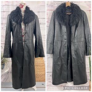 VTG Nordstrom Frenchie 100% Genuine Leather Trench Coat Women’s S (Junior M)